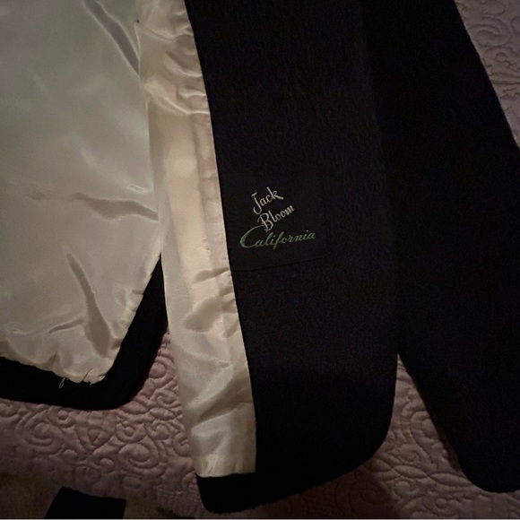 Jack Bloom Wool vintage VTG black dark grey button up blazer collared xs xxs - Picture 6 of 14